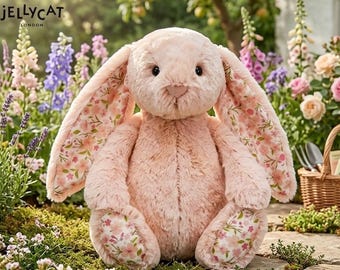 Jellycat Blossom Blush Bunny Medium Cherry | Soft Floral Plush Stuffed Animal Toy