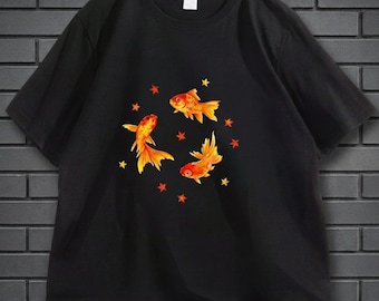 Goldfish T-Shirt Vintage Star Graphic Tee Y2K Beachcore Unisex Comfort Colors