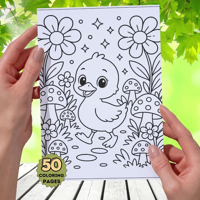 Turtle and Animals Coloring Book for Kids 50 Printable Pages