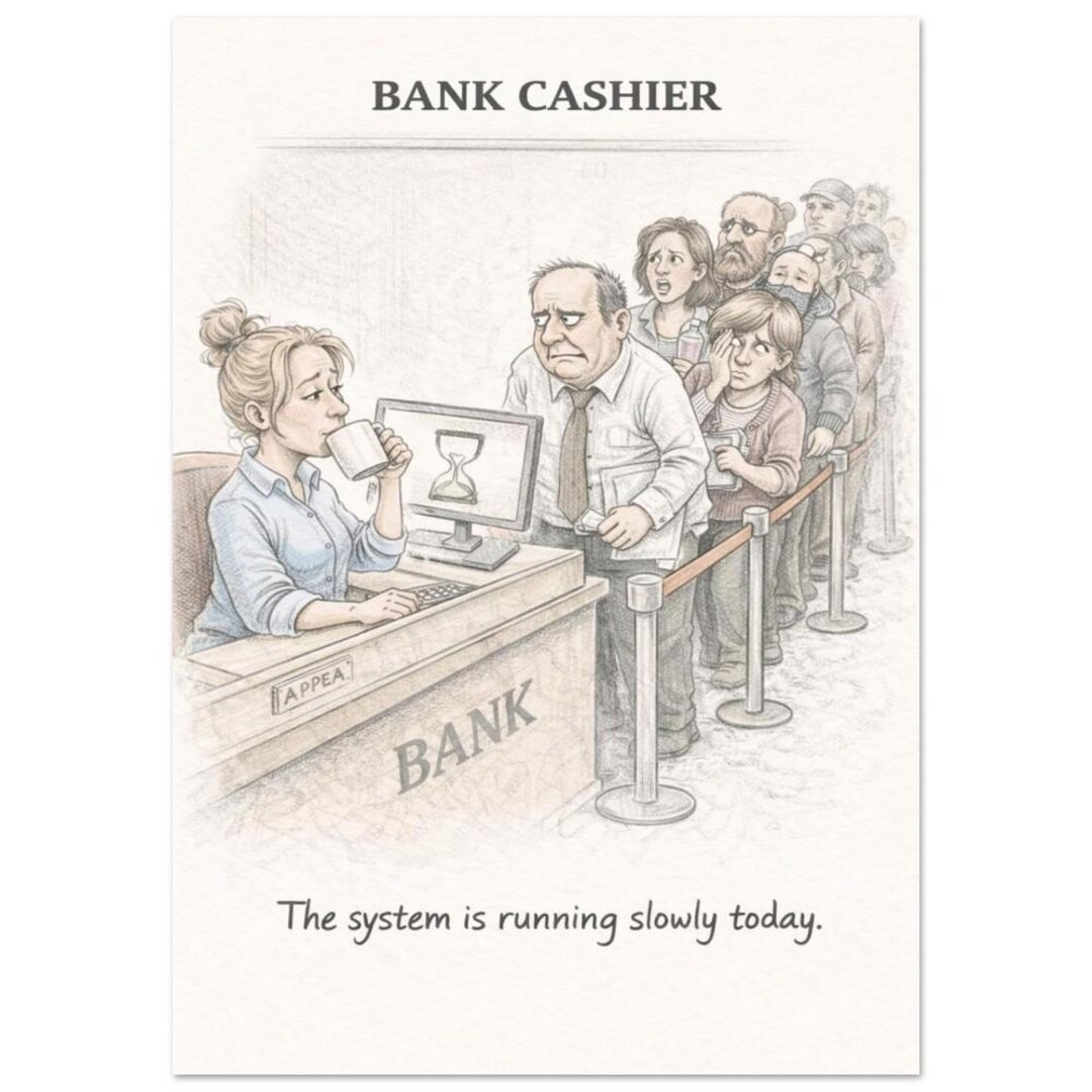 Funny Bank Cashier Print | Bank Cashier Print | Funny Bank Worker Gift ...