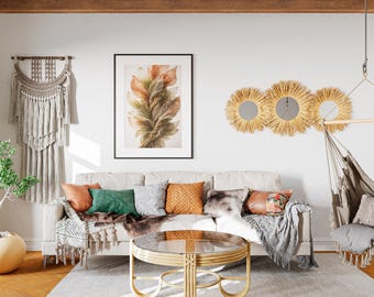 Ethereal Translucent Botanische Skulptur - Moderne Pflanzenwelt Wandkunst - Gerahmter Fine Art Print - Einzigartiges minimalistisches Naturdekor