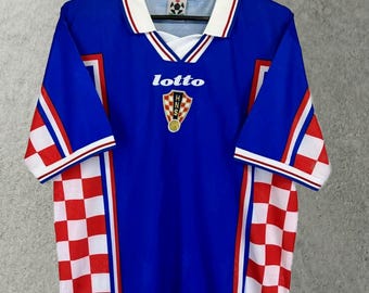 Camiseta de fútbol de Croacia 1998, ropa para aficionados, camisa a cuadros