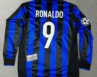 Ronaldo 9 Jersey Inter Football Socccer 1997 1998 Fan Apparel Shirt
