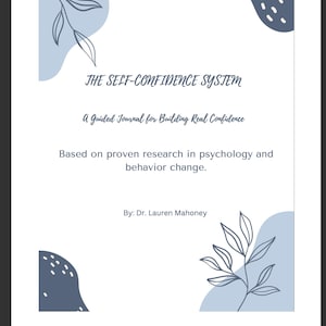 Confidence Building Workbook for Adults, Self Esteem/Anxiety CBT Journal, Overthinking Help, Therapy Worksheets Printable, high-functioning
