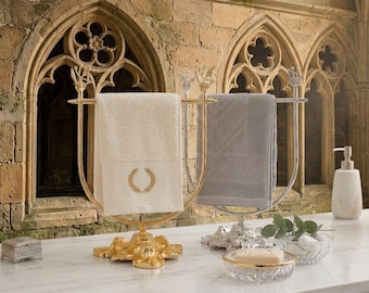 Soporte de lujo para toallas de mano, soporte decorativo para encimera de baño y tocador.