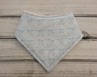 Bear bandana drool bib for baby