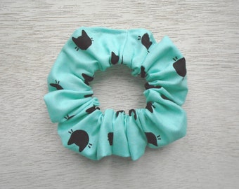Hair Scrunchie, Cat Scrunchie, Cat Pattern, Scrunchie For Hair, Turquoise Scrunchie, Black Scrunchie, Black Cats, Scrunchie For Woman