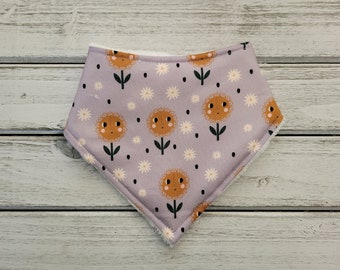 Flower bandana drool bib for baby