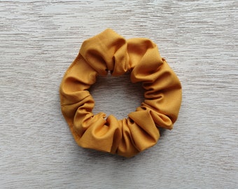 Hair Scrunchie, Mustard Scrunchie, Yellow Scrunchie, Cotton Scrunchie, Handmade Scrunchie, Hair Elastic, Scrunchie for Woman, Gift for Her