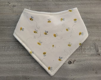 Bee bandana drool bib for baby