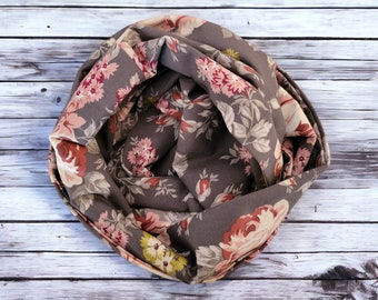 Floral infinity scarf made with cotton