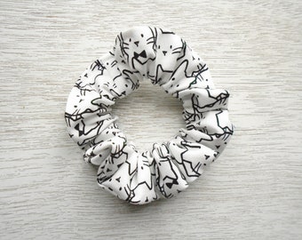 Cat Scrunchie, White Scrunchie, Black Scrunchie, Hair Scrunchie, Cat Lovers Gift, Scrunchie For Girl, Scrunchie For Woman