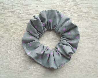 Polka Dot Scrunchie, Gray Scrunchie, Purple Scrunchie, Hair Scrunchie, Woman Scrunchie, Girl Scrunchie, Gift for Her, Cotton Scrunchie