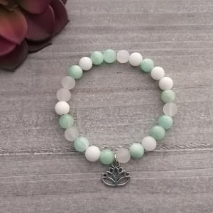 Mala yoga bracelet with gemstone jade and agate