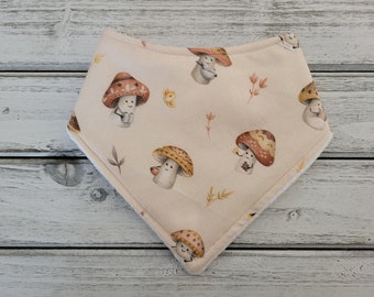 Mushroom bandana drool bib for baby