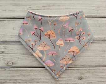 Mushrooms bandana drool bib for baby