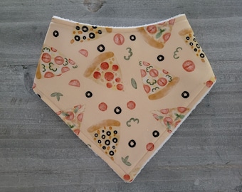 Pizza bandana drool bib for baby