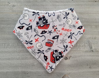 Pirate bandana drool bib for baby