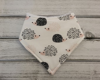 Hedgehog bandana drool bib for baby