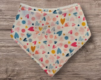 Hearts drool bib for baby