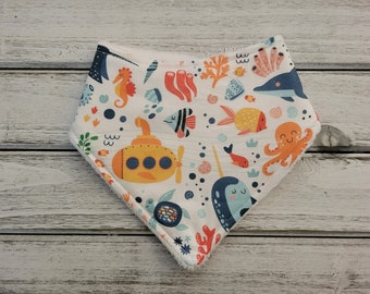 Fish bandana drool bib for baby