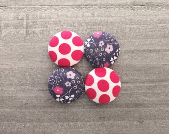 Polka dot and floral fridge magnets