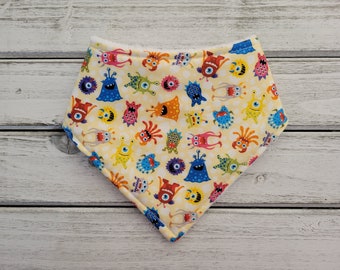 Monster bandana drool bib for baby