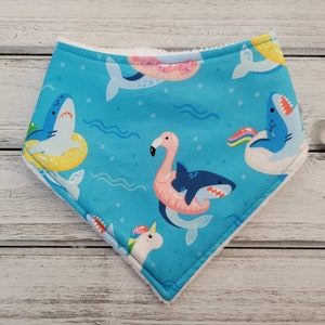 Shark bandana drool bib for baby