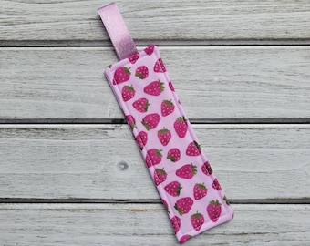 Strawberry fabric bookmark