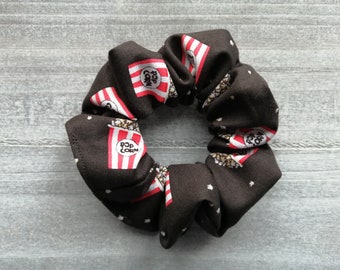 Popcorn scrunchie, Black scrunchie, Red scrunchie, Popcorn pattern, Cotton scrunchie, Handmade scrunchies, Ponytail holder, Hair scrunchie