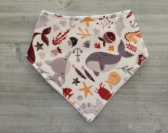 Whale bandana drool bib for baby