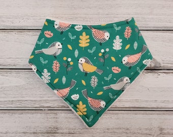 Bird bandana drool bib for baby