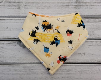 Cat on the beach bandana drool bib