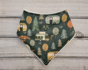 Camping bandana drool bib for baby