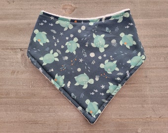 Turtle bandana drool bib for baby