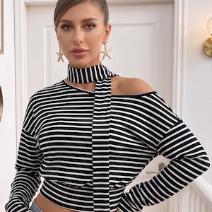 Striped Long Sleeve Shirt Y2k - Etsy