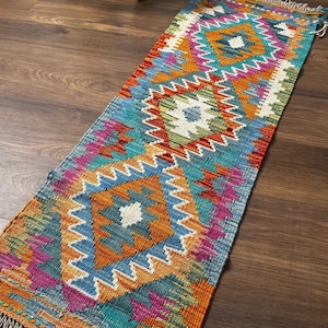 Handmade 100%  Wool  4x1.5ft Runner Rug | Wall hanging, Table and Room Runner