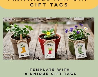 Etichette regalo stampabili per il Primo Maggio