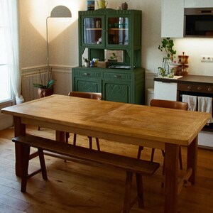Mesa de jantar rústica de madeira maciça estilo fazenda - Móveis rústicos e elegantes