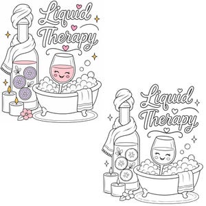 Coffee & Wine Moments Coloring Pages | Complete Collection Vol 1-2 | 30 PDF | Instant Download image 12