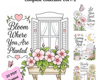 Garden Whispers Coloring Pages | Complete Bundle | 30 PDF | Instant Download