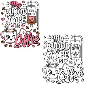Coffee & Wine Moments Coloring Pages | Complete Collection Vol 1-2 | 30 PDF | Instant Download image 5