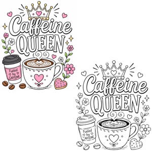 Coffee & Wine Moments Coloring Pages | Complete Collection Vol 1-2 | 30 PDF | Instant Download image 4