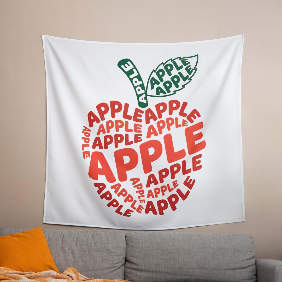 Apple In Words Apple Typography PNG | Red Fruit Word Shape Design | Digital Download ...