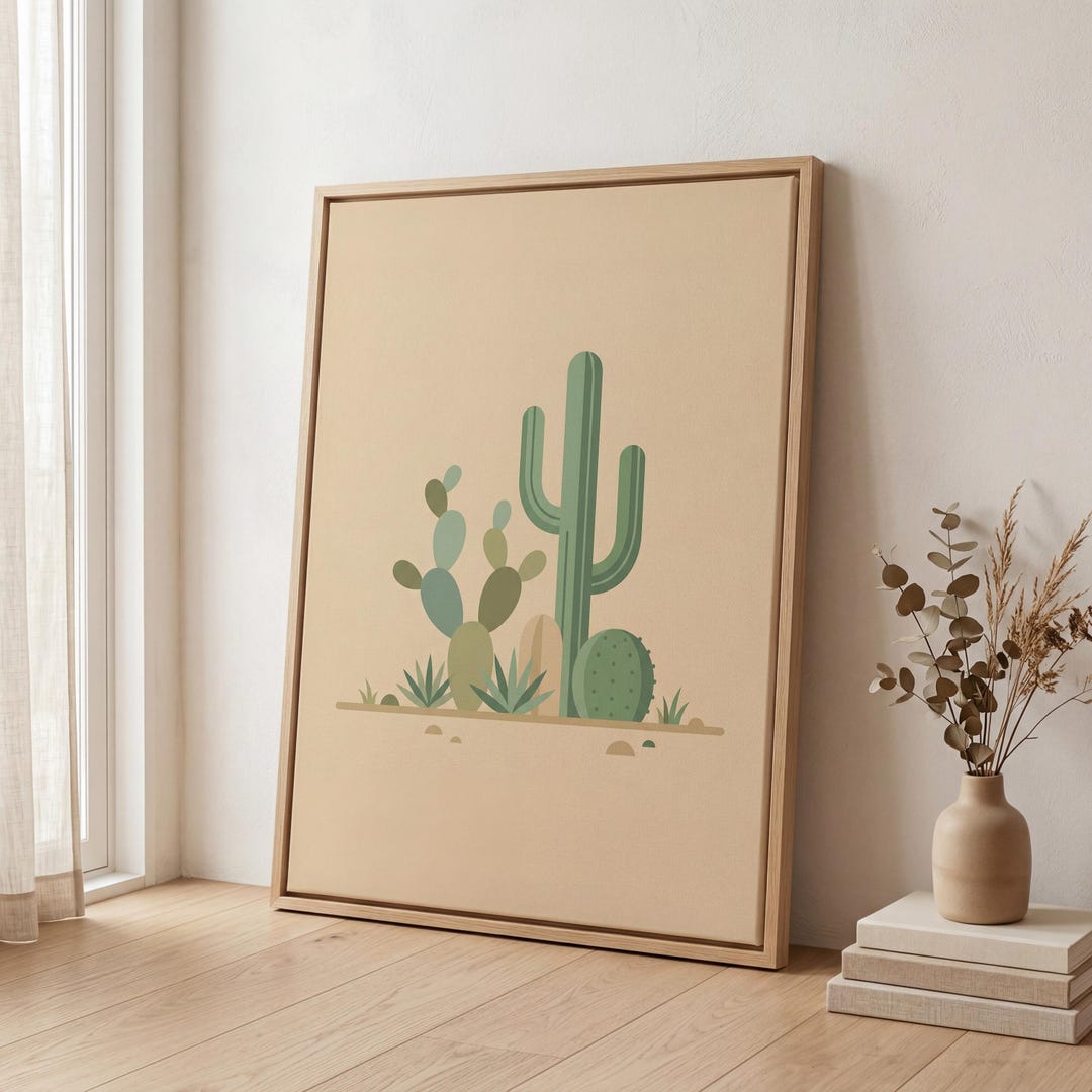 Cactus Wall Art, Desert Plant Print, Minimalist Botanical Poster ...