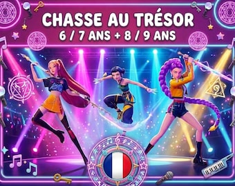 Chasse au trésor Kpop Demon Hunters - Jeu à imprimer - Activité Anniversaire Enfant 6 ans 7 ans 8 ans 9 ans - Énigme Fête