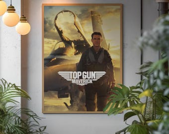 Poster di Top Gun Maverick (rotolo) / Opera d'arte murale raffigurante un aereo da combattimento del film