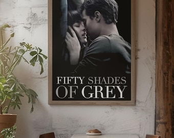 Póster de Cincuenta sombras de Grey, arte mural de drama romántico, lámina de película minimalista