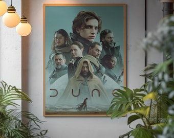 Poster arrotolato con i personaggi del film Dune / Stampa artistica di un film di fantascienza
