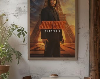 Poster arrotolato di John Wick Capitolo 4 / Locandina del film, poster da parete per film d'azione